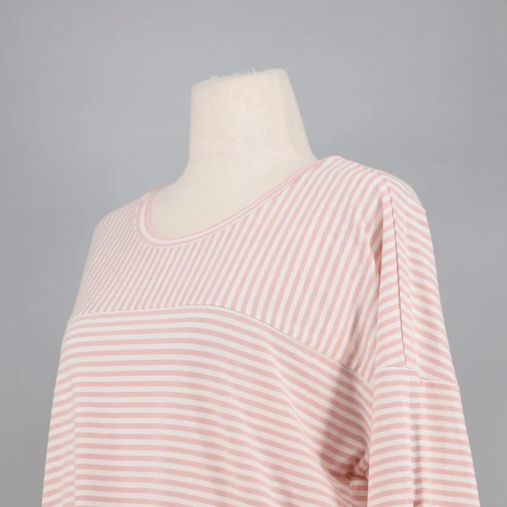 NWT NEON BUDDHA Striped Tunic Top 3/4 Sleeve Tie End Size L - Picture 3 of 9
